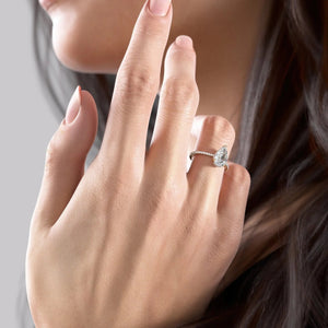 The Pave Maia Set With A 1 Carat Pear Lab Diamond