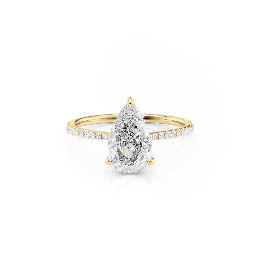 The Pave Maia Set With A 1 Carat Pear Moissanite
