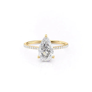 The Pave Maia Set With A 2.5 Carat Pear Lab Diamond