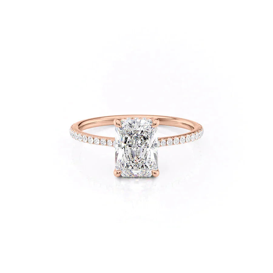The Pave Maia Set With A 1 Carat Radiant Moissanite