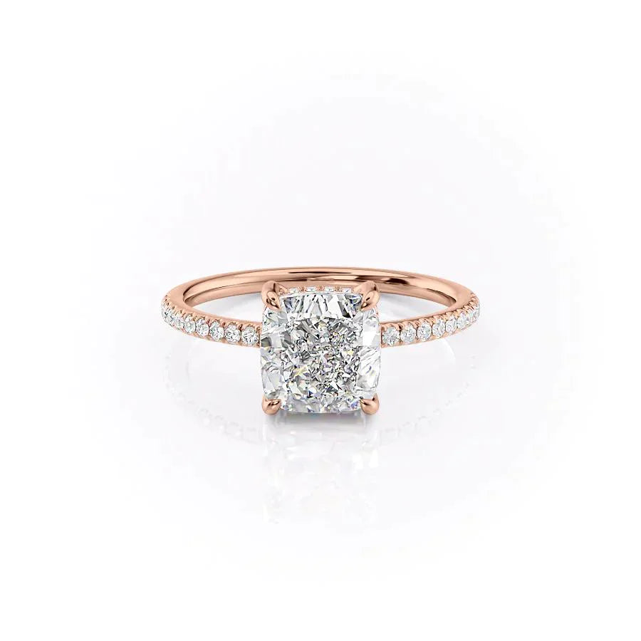 The Mandy Set With A 3.5 Carat Cushion Moissanite