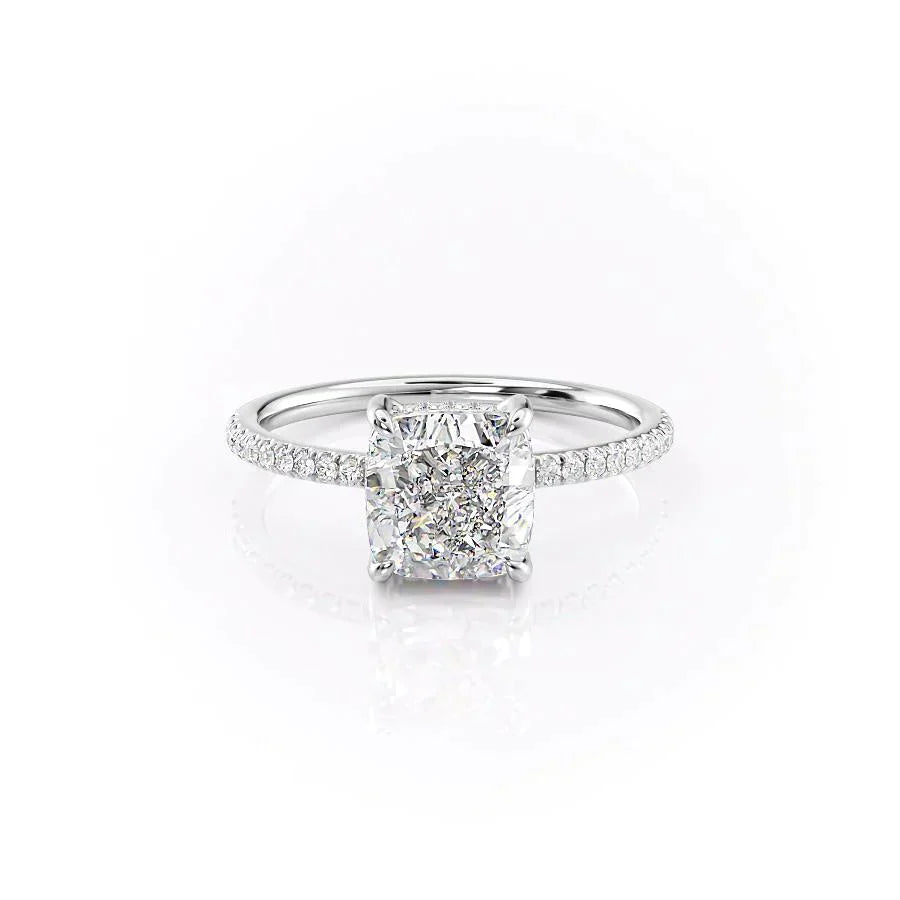 The Mandy Set With A 2.5 Carat Cushion Moissanite