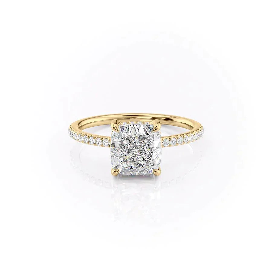 The Mandy Set With A 1 Carat Cushion Moissanite