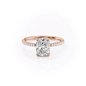 The Mandy Set With A 4.5 Carat Elongated Cushion Moissanite