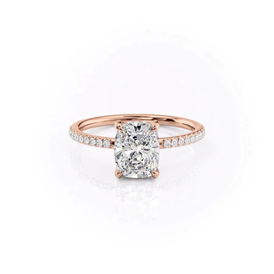 The Mandy Set With A 5 Carat Elongated Cushion Moissanite