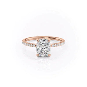 The Mandy Set With A 2 Carat Elongated Cushion Lab Diamond