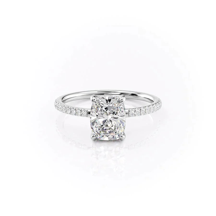 The Mandy Set With A 3 Carat Elongated Cushion Lab Diamond
