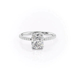 The Mandy Set With A 1 Carat Elongated Cushion Moissanite