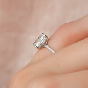 The Mandy Set With A 1 Carat Elongated Cushion Lab Diamond