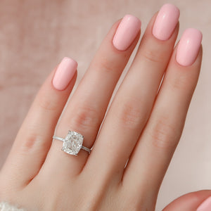 The Mandy Set With A 1 Carat Elongated Cushion Lab Diamond