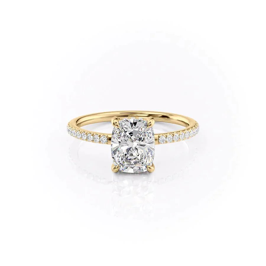 The Mandy Set With A 2 Carat Elongated Cushion Lab Diamond