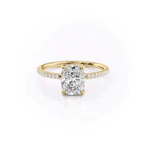 The Mandy Set With A 3 Carat Elongated Cushion Lab Diamond