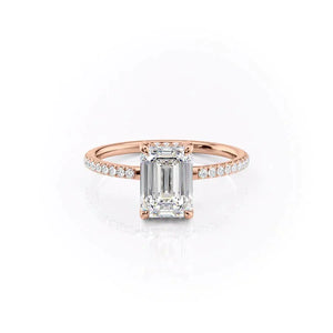 The Mandy Set With A 3.5 Carat Emerald Moissanite