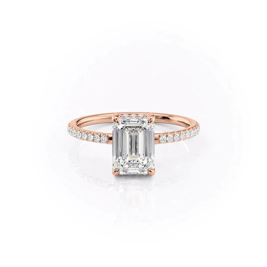 The Mandy Set With A 4.5 Carat Emerald Moissanite