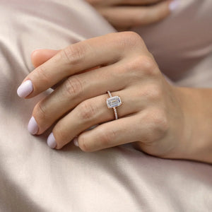 The Mandy Set With A 4 Carat Emerald Moissanite