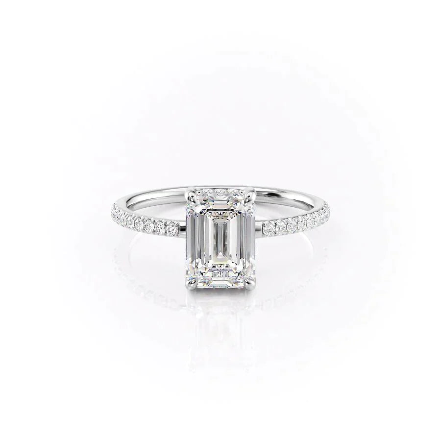 The Mandy Set With A 1 Carat Emerald Lab Diamond