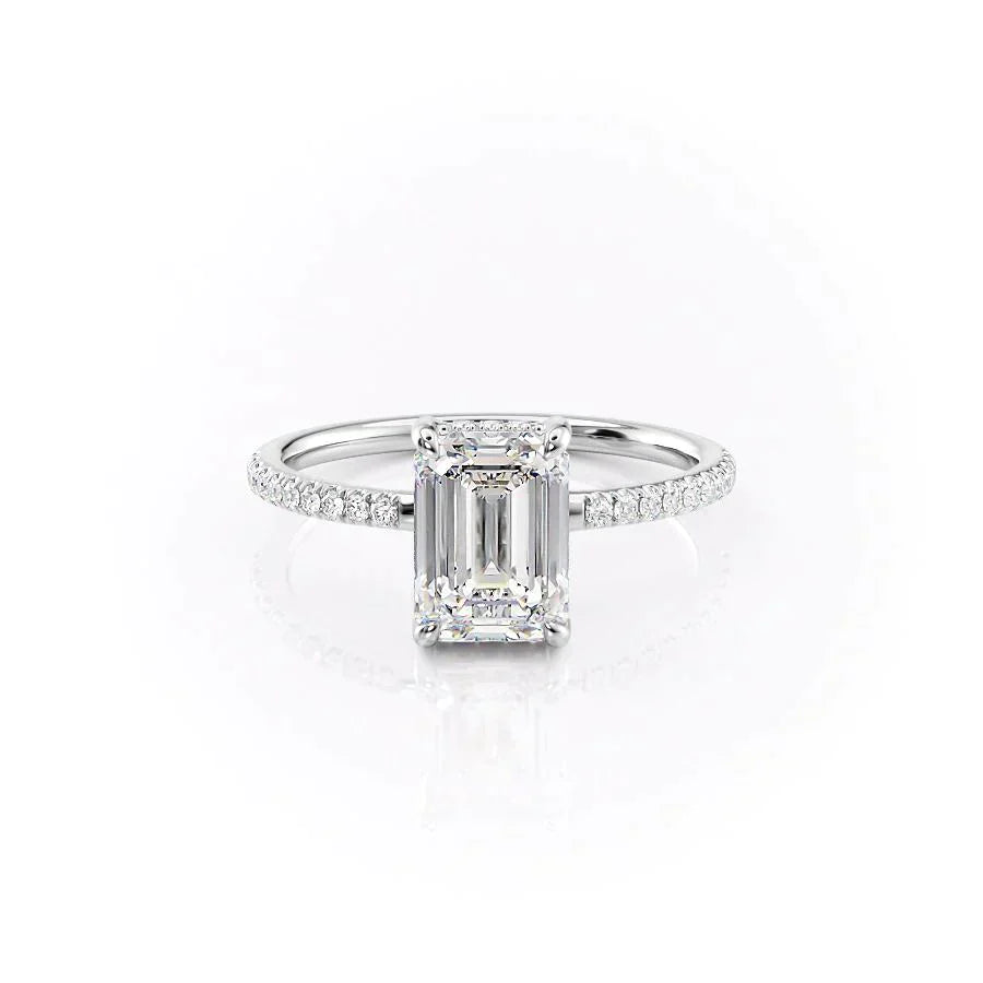 The Mandy Set With A 2 Carat Emerald Moissanite