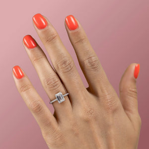 The Mandy Set With A 1.5 Carat Emerald Lab Diamond