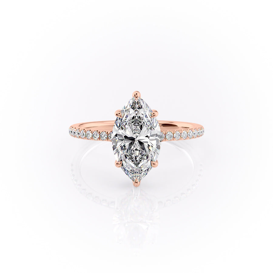 The Mandy Set With A 4.5 Carat Marquise Moissanite