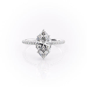 The Mandy Set With A 3 Carat Marquise Lab Diamond