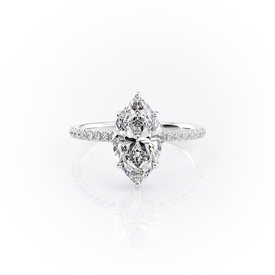 The Mandy Set With A 2 Carat Marquise Moissanite