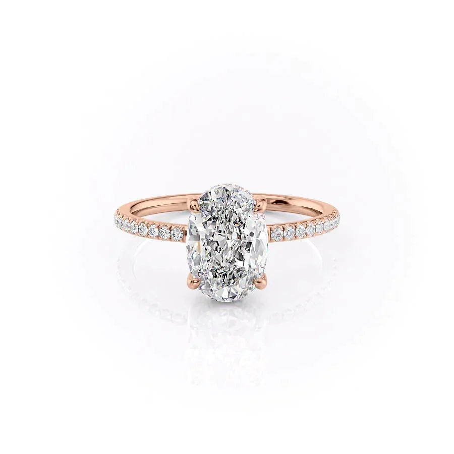 The Mandy Set With A 2.5 Carat Oval Lab Diamond