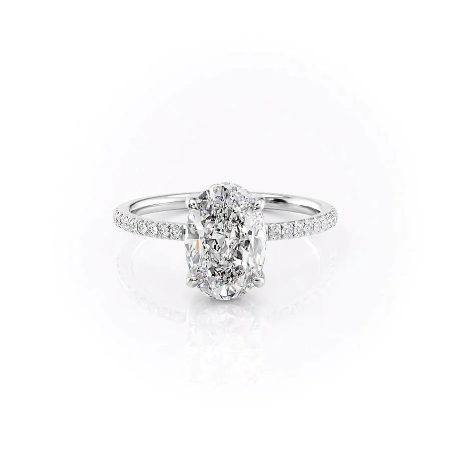 The Mandy Set With A 3 Carat Oval Moissanite