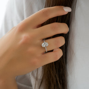 The Mandy Set With A 2.5 Carat Oval Lab Diamond