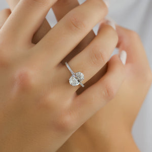 The Mandy Set With A 2.5 Carat Oval Lab Diamond