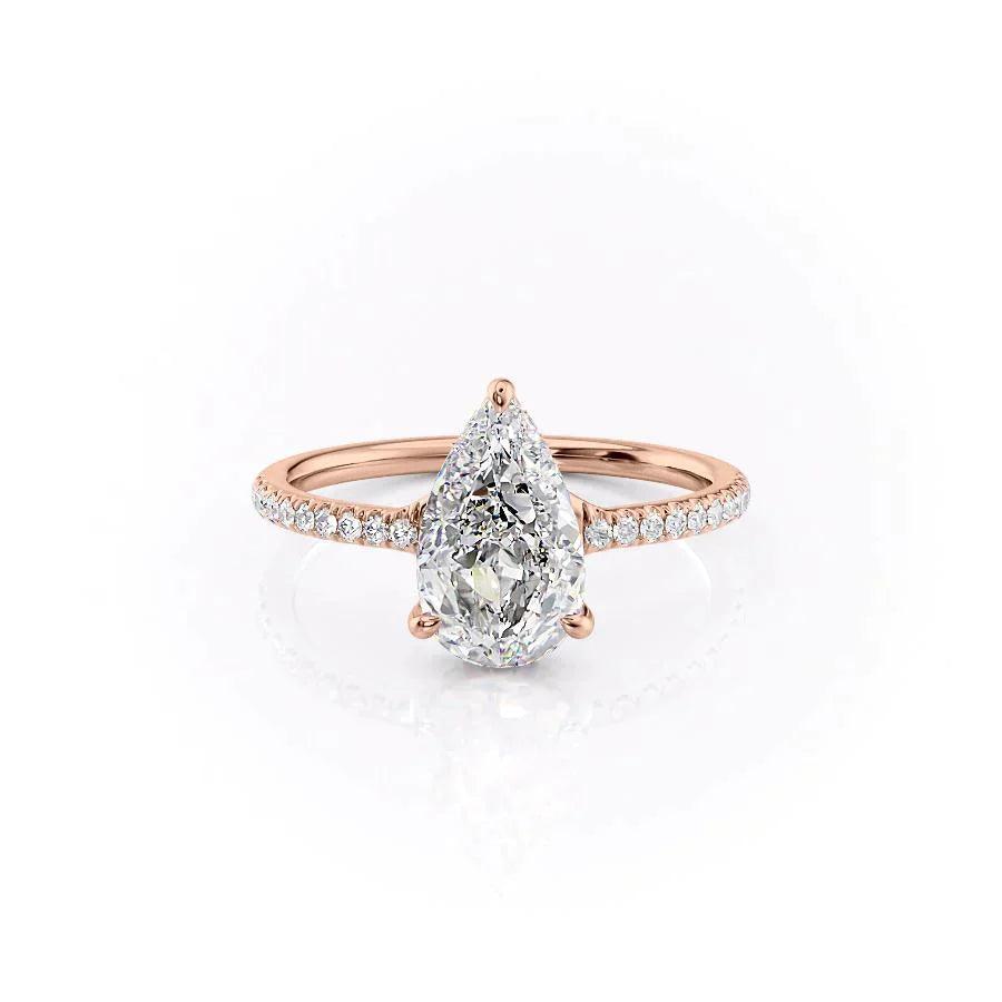 The Mandy Set With A 2 Carat Pear Lab Diamond