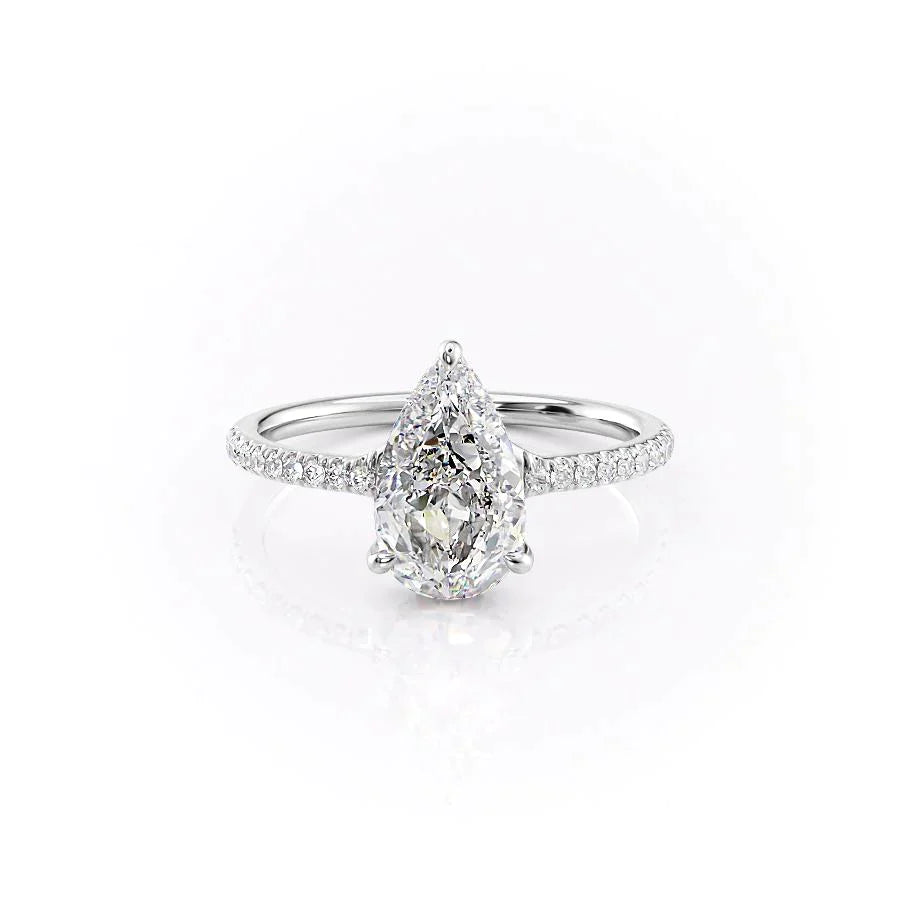 The Mandy Set With A 3 Carat Pear Lab Diamond