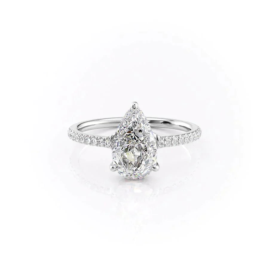 The Mandy Set With A 4 Carat Pear Moissanite