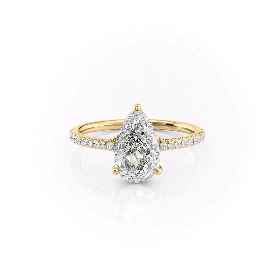The Mandy Set With A 2.5 Carat Pear Lab Diamond