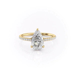 The Mandy Set With A 3 Carat Pear Lab Diamond