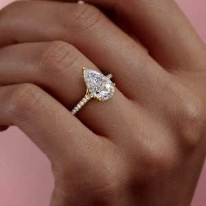 The Mandy Set With A 5 Carat Pear Moissanite