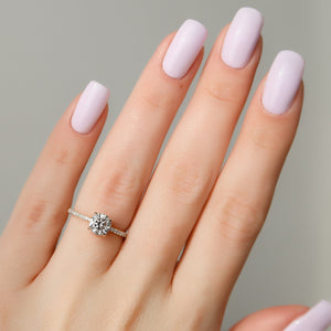 The Mandy Set With A 1 Carat Round Lab Diamond