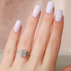 The Mandy Set With A 2.5 Carat Radiant Lab Diamond