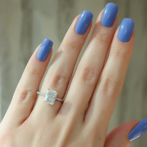 The Mandy Set With A 2.5 Carat Radiant Lab Diamond