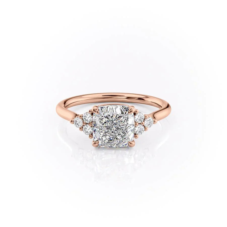 The Scarlett Set With A 2 Carat Cushion Moissanite