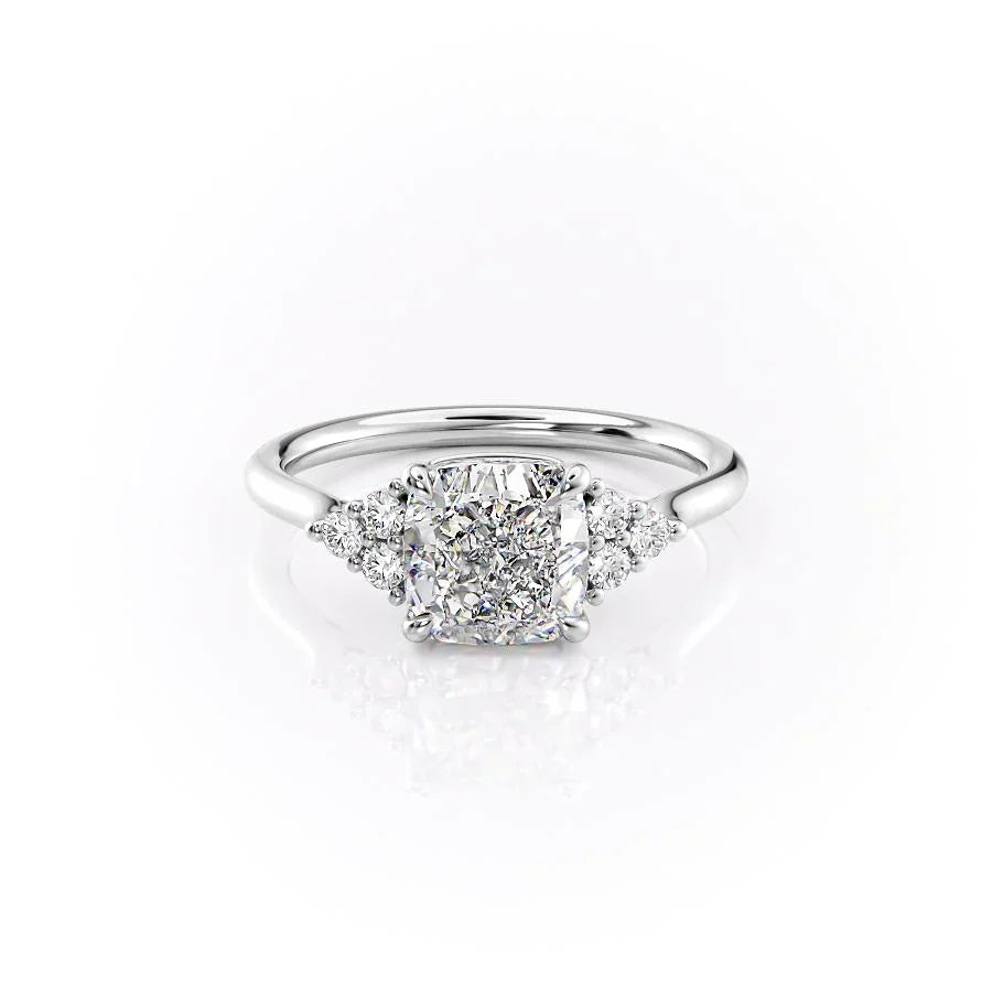 The Scarlett Set With A 4 Carat Cushion Moissanite