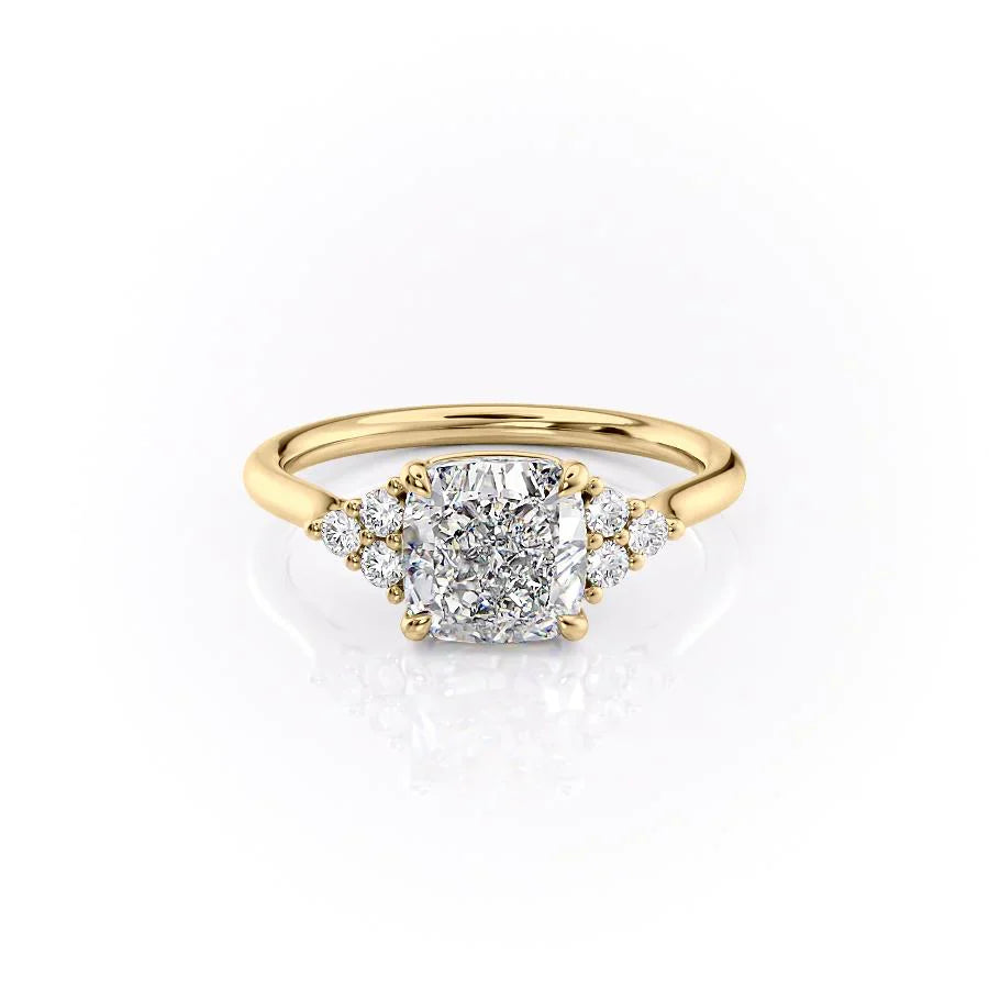 The Scarlett Set With A 1.5 Carat Cushion Lab Diamond