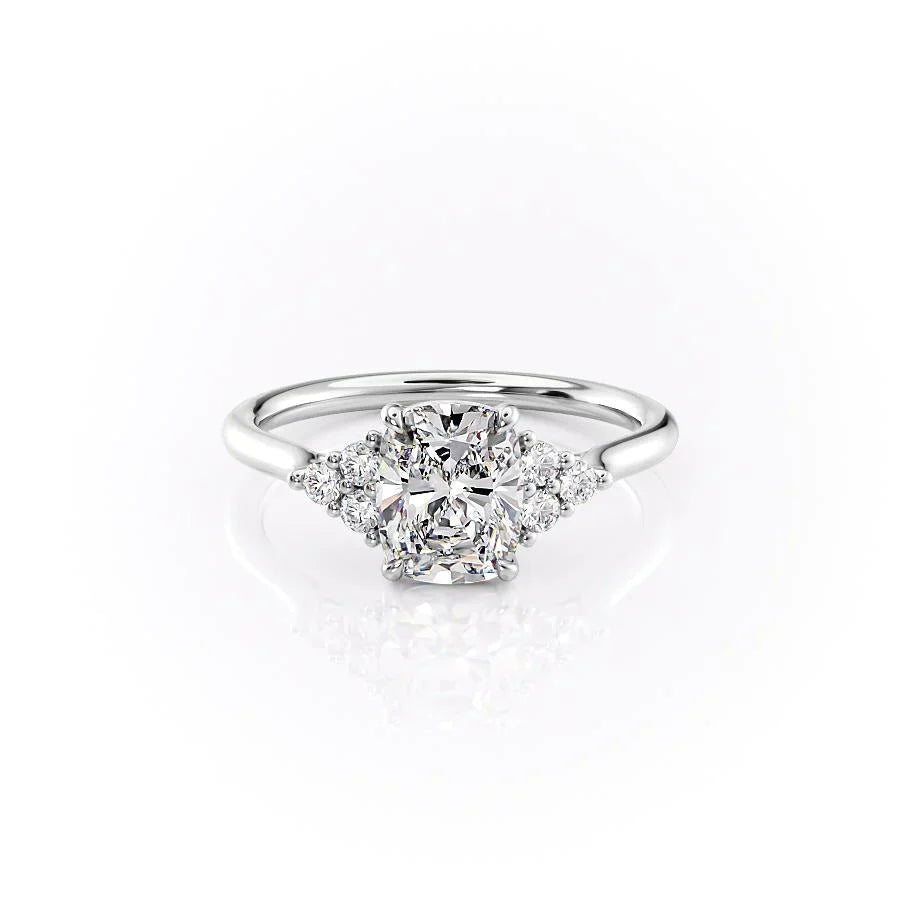 The Scarlett Set With A 1.5 Carat Elongated Cushion Lab Diamond