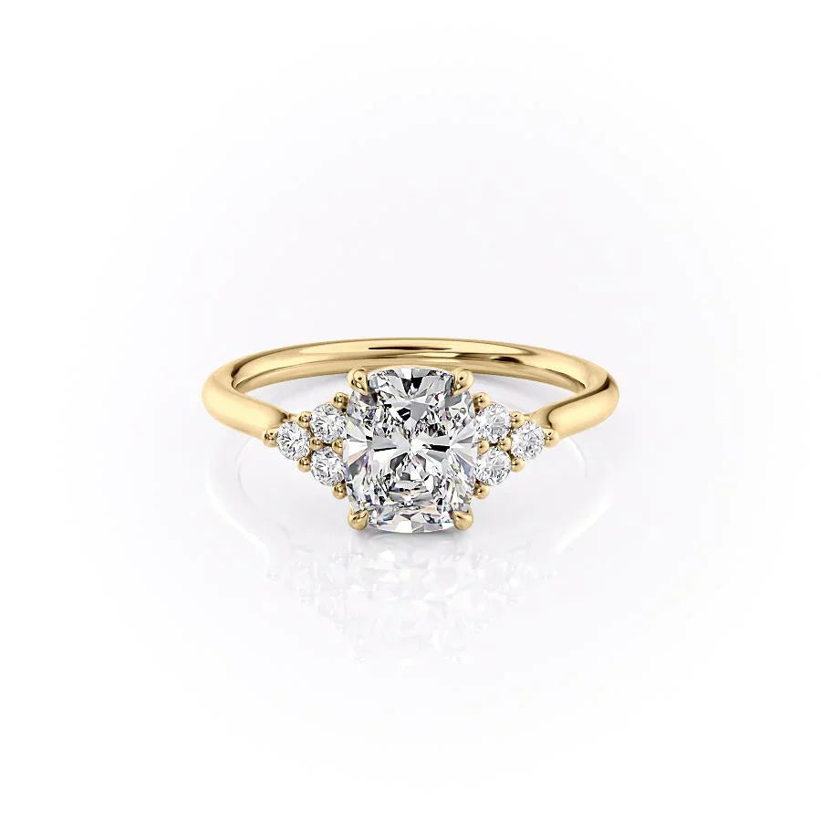 The Scarlett Set With A 2.5 Carat Elongated Cushion Lab Diamond