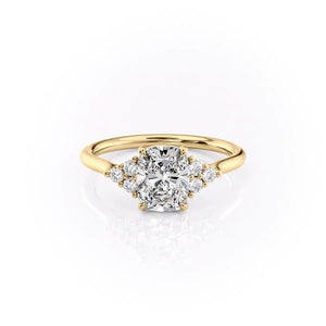 The Scarlett Set With A 3 Carat Elongated Cushion Lab Diamond