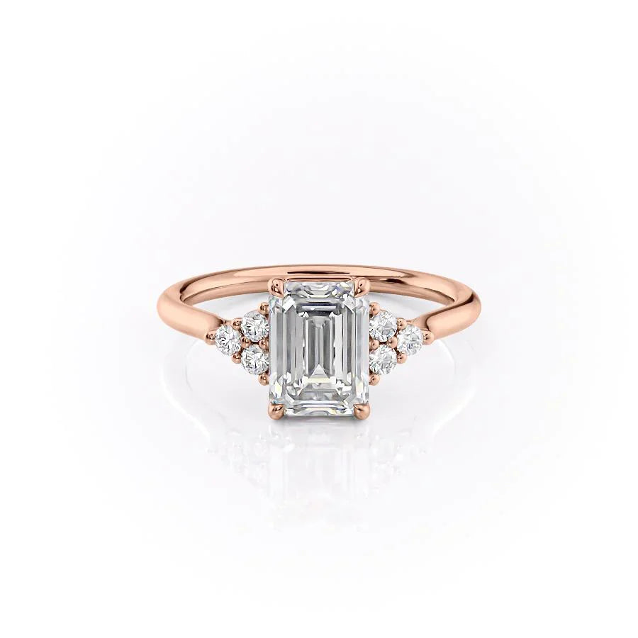 The Scarlett Set With A 1 Carat Emerald Moissanite
