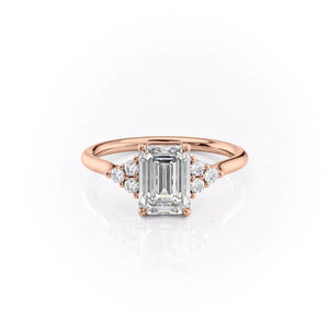 The Scarlett Set With A 4 Carat Emerald Moissanite