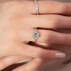 The Scarlett Set With A 2 Carat Emerald Lab Diamond