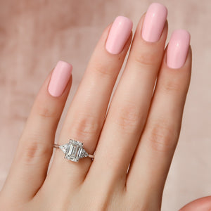 The Scarlett Set With A 2 Carat Emerald Lab Diamond