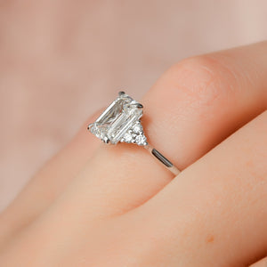 The Scarlett Set With A 2 Carat Emerald Lab Diamond
