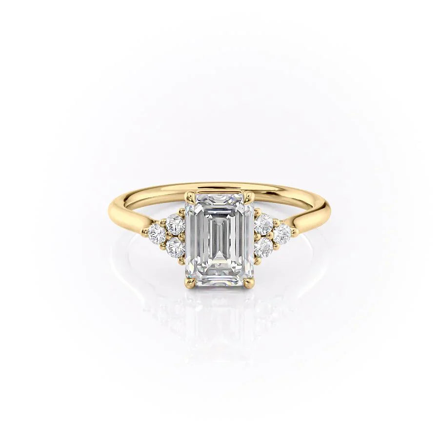 The Scarlett Set With A 1 Carat Emerald Moissanite